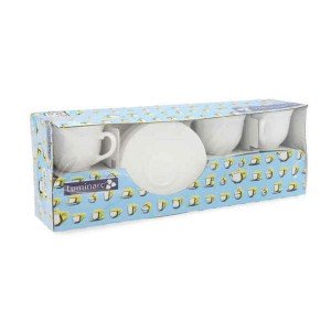 Lot de tasses avec soucoupes Luminarc Trianon (6 pcs) Blanc verre 2...