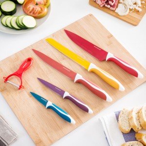 Ensemble de Couteaux en Céramique et Éplucheur Knoolvs InnovaGoods ...