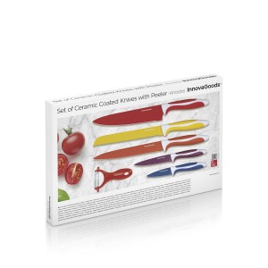 Set of Ceramic Coated Knives with Peeler Knoolvs InnovaGoods 6 Piec...