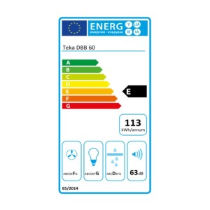 Hotte standard Teka CAMPANA DBB 60 NEGRO 60 cm 380 m3/h 60 dB 195W ...