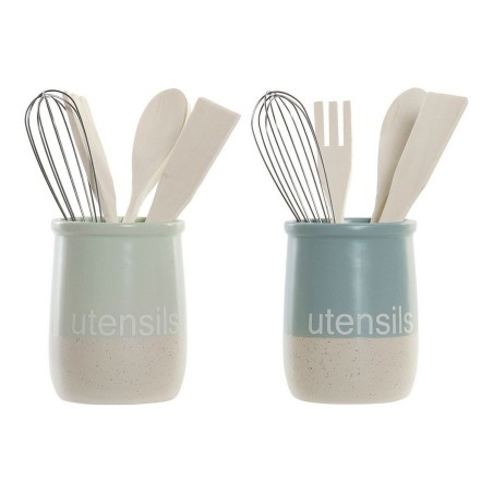 Gefäß für Küchenutensilien DKD Home Decor Kautschukholz Steingut 10...