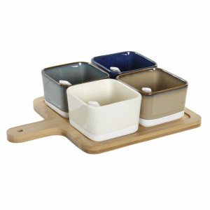 Appetizer Set DKD Home Decor 27 x 20 x 1,3 cm Porcelain Beige Blue ...