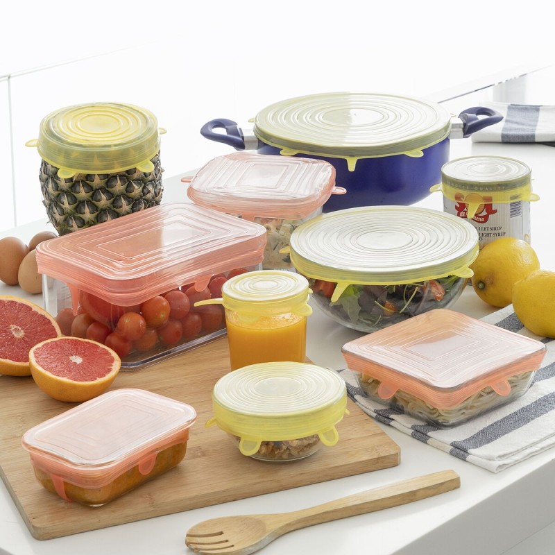 Set of 10 Reusable and Adjustable Kitchen Lids Lilyd InnovaGoods | ...
