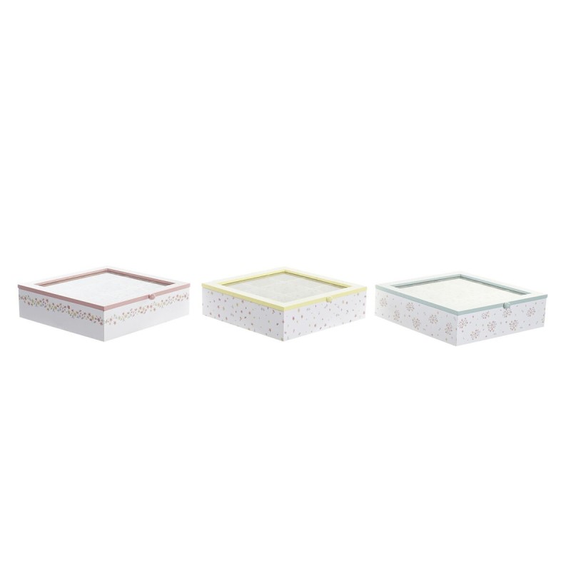 Box for Infusions DKD Home Decor Yellow Red Green Metal Crystal MDF...
