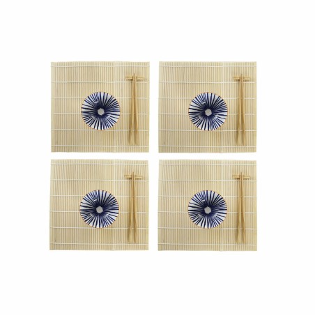 Set de sushi DKD Home Decor 14,5 x 14,5 x 31 cm Bleu Blanc Grès Ori...