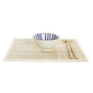 Sushi Set DKD Home Decor 14,5 x 14,5 x 31 cm Blue White Stoneware O...