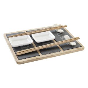 Sushi-Set DKD Home Decor Bambus Tafel Schwarz natürlich Orientalisc...