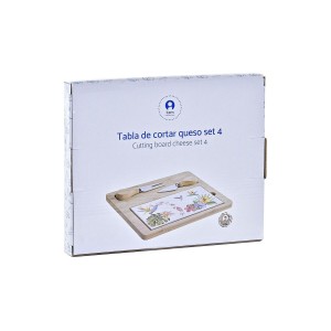Käsebrett DKD Home Decor Bambus Steingut 24,5 x 20 x 1,2 cm (4 Stüc...