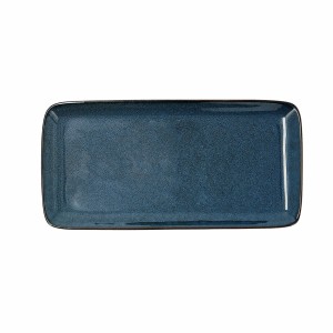 Serving Platter Bidasoa Ikonic Ceramic Blue (28 x 14 cm) (Pack 4x) ...