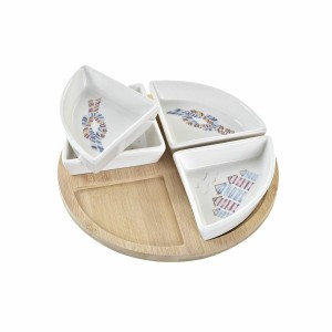 Satz für Appetithäppchen DKD Home Decor Blau natürlich Bambus Stein...