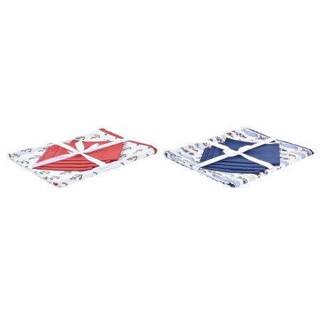 Service de linge de table DKD Home Decor Bleu Blanc Rouge 150 x 150...