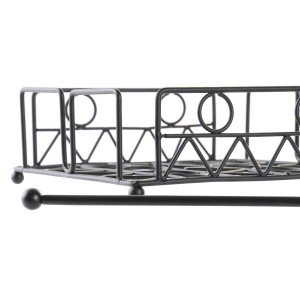 Napkin holder DKD Home Decor Geometric Black Metal 18 x 18 x 7 cm |...