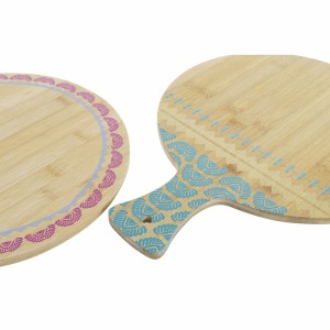 Cutting board DKD Home Decor Tropical Natural Turquoise Maroon 30 x...