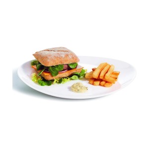 Flat Plate Arcoroc Restaurant 30 x 26 cm White Glass (6 Units) |  P...