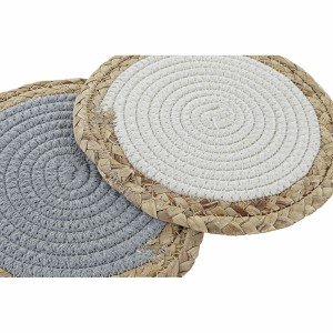 Dessous de plat DKD Home Decor Individuel Coton Fibre (20 x 20 x 1 ...