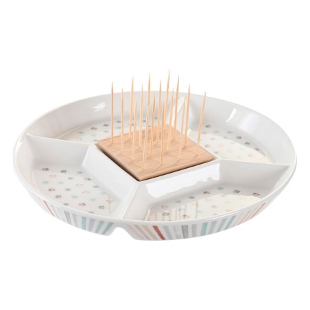 Plateau apéritif DKD Home Decor 23,5 x 23,5 x 3 cm Multicouleur Grè...