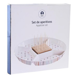 Plateau apéritif DKD Home Decor 23,5 x 23,5 x 3 cm Multicouleur Grè...