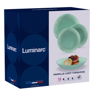 Tableware Luminarc Pampille Turquesa Turquoise Glass 18 Pieces |  P...