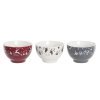 Set of bowls DKD Home Decor White Red Grey Porcelain 500 ml 13 x 13...