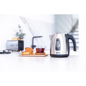 Wasserkocher EDM 07656 Kettle Schwarz Edelstahl 2200 W 1,7 L |  Was...