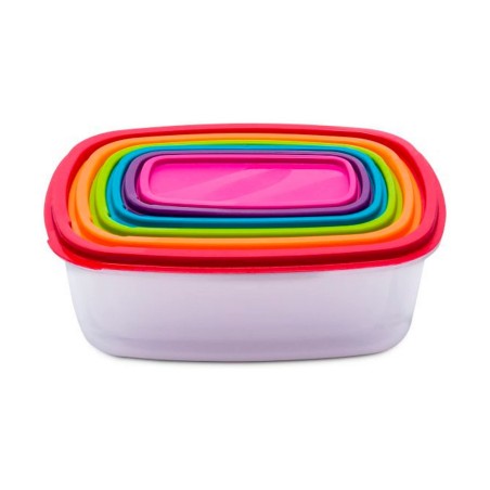 Set of 6 lunch boxes 5five Simply Smart polypropylene 300 ml 225 ml...
