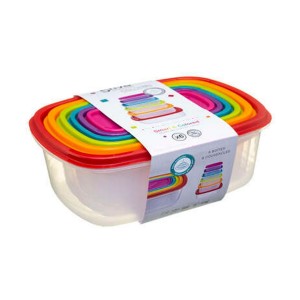 Set of 6 lunch boxes 5five Simply Smart polypropylene 300 ml 225 ml...