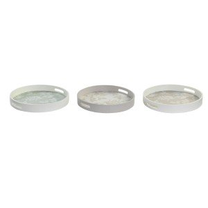 Tray DKD Home Decor Beige Brown Terracotta White Green 35 x 35 x 5 ...