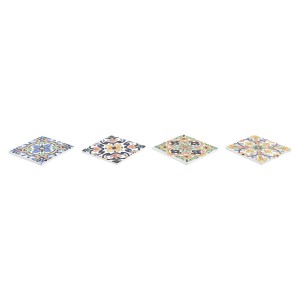 Dessous de verres DKD Home Decor Carrelage 4 Unités (10,8 x 10,8 x ...