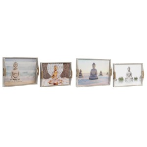 Tablettset DKD Home Decor 40 x 30 x 6 cm Holz MDF (2 Stück) |  Gesc...