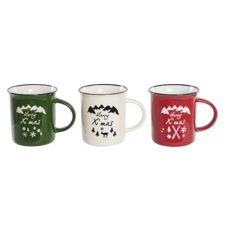 Tasse mug DKD Home Decor Porcelaine Grès (330 ml) (3 Unités) |  Tas...
