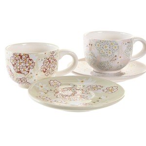 Coffee Set DKD Home Decor Green Beige Metal Dolomite 180 ml |  Cups...