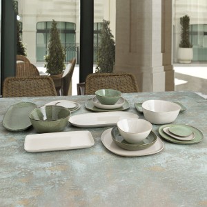 Flat plate Bidasoa Ikonic Ceramic Green (11 x 11 cm) (Pack 12x) |  ...