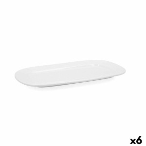 Serving Platter Bidasoa Glacial White Ceramic 31 x 18 cm (6 Units) ...