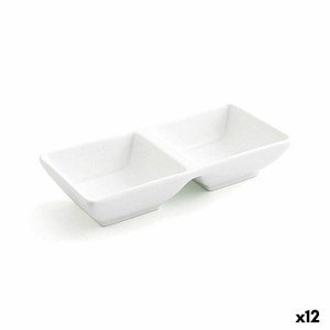 Plateau apéritif Quid Select Blanc Céramique 15 x 7 cm (12 Unités) ...