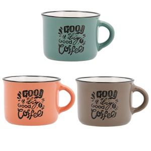 Lot de tasses Quid Frappe Deco Céramique 80 ml Multicouleur |  Tass...
