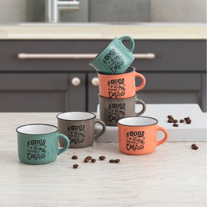 Tassensatz Quid Frappe Deco aus Keramik 80 ml Bunt |  Tassen und Th...