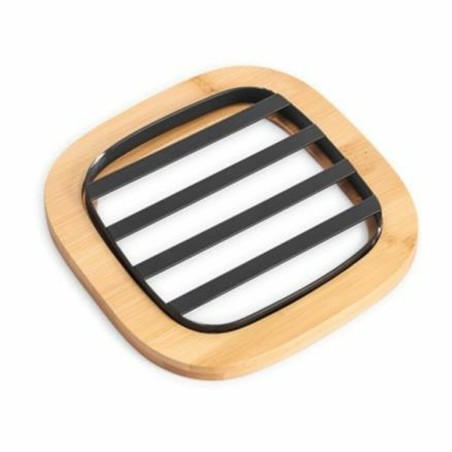 Table Mat DKD Home Decor 17 x 17 x 1 cm Natural Black Steel |  Coas...