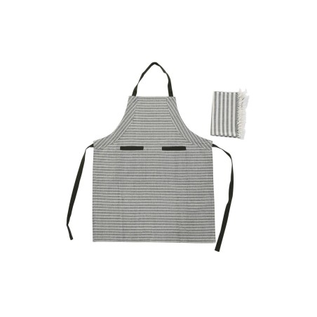 Tablier avec Poche DKD Home Decor 70 x 1 x 85 cm Gris Coton Blanc V...