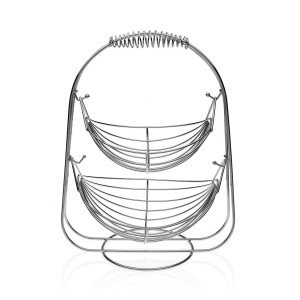 Fruit Bowl Versa Grey Double Steel (30 x 37 x 23 cm) |  Other acces...