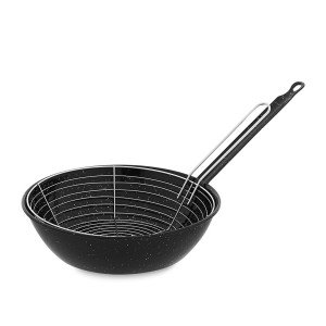 Bratpfanne mit Korb Vaello Schwarz Emaillierter Edelstahl (Ø 28 cm)...