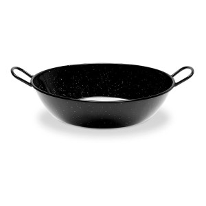 Poêle creuse avec anses Vaello Noir Acier émaillé (Ø 40 cm) |  Poêl...