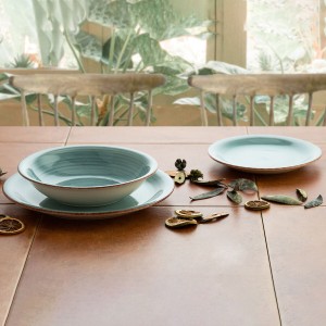 Dessert dish Quid Aqua Vita Ceramic (19 cm) (12 Units) |  Plates, p...