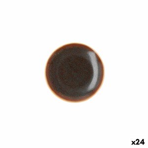 Flat plate Ariane Decor Ceramic Brown (Ø 15 cm) (24 Units) |  Plate...