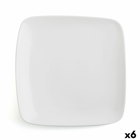 Flat plate Ariane Vital Squared Ceramic White (30 x 22 cm) (6 Units...