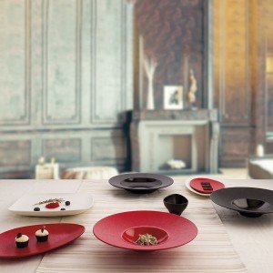 Flat plate Ariane Antracita Triangular Ceramic Black Ø 21 cm (12 Un...