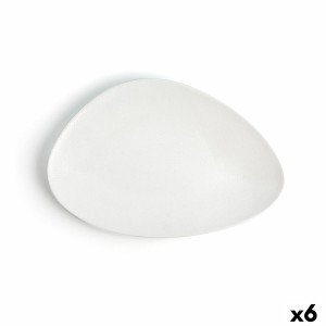 Flacher Teller Ariane Antracita Dreieckig Weiß aus Keramik Ø 29 cm ...