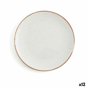 Flat plate Ariane Terra Ceramic Beige (Ø 21 cm) (12 Units) |  Plate...
