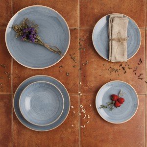 Assiette plate Ariane Terra Céramique Bleu (Ø 27 cm) (6 Unités) |  ...
