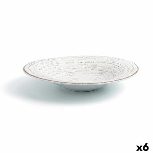Deep Plate Ariane Tornado White Ceramic Bicoloured Ø 29 cm (6 Units...