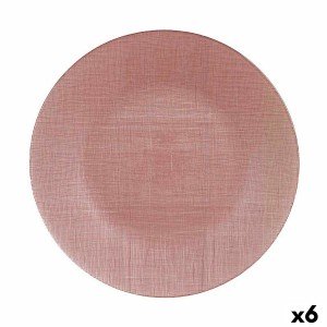 Assiette plate Vivalto Rose verre 32,5 x 2 x 32,5 cm (6 Unités) |  ...